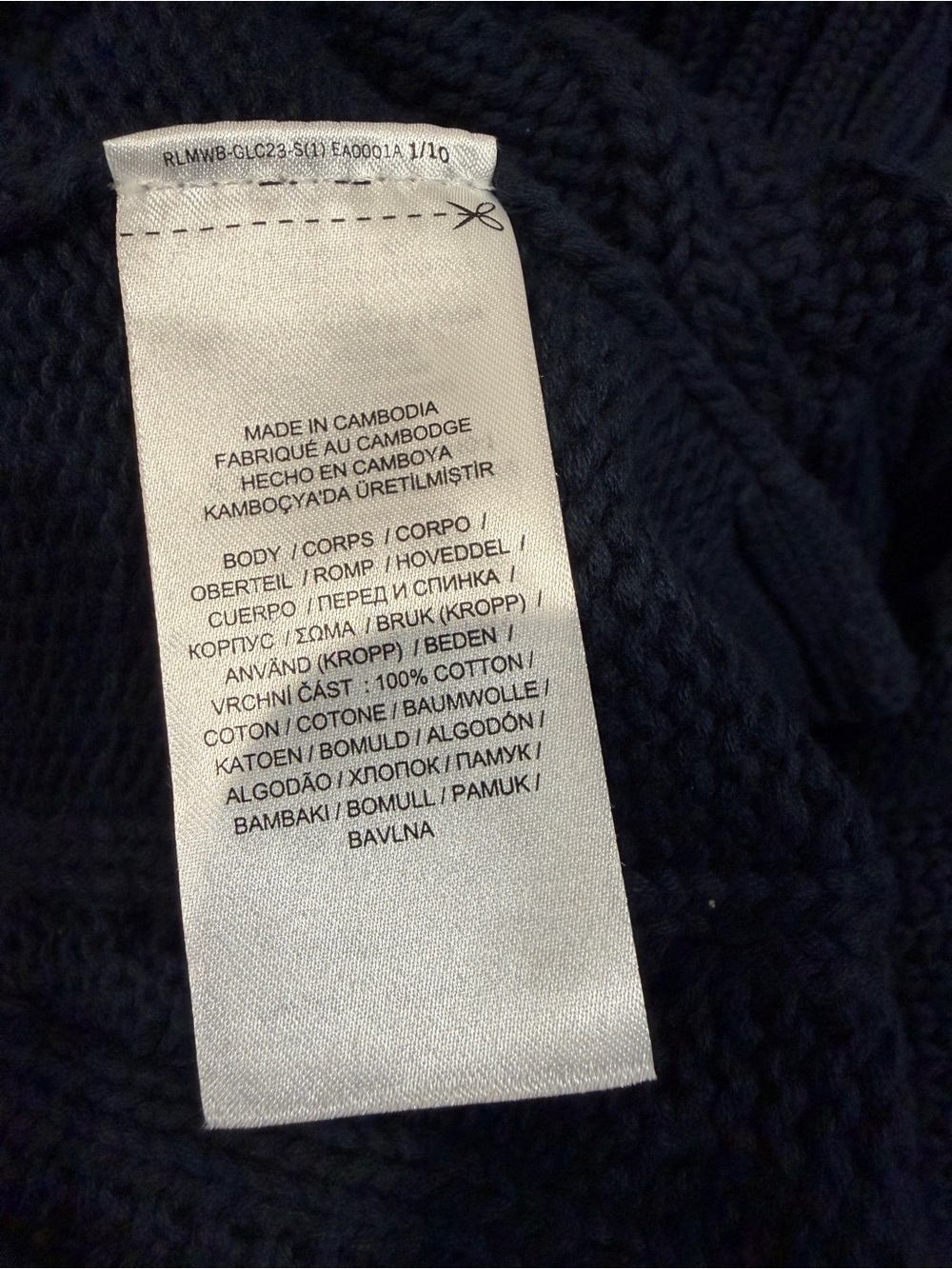 NWT Lauren Ralph Lauren Navy Cable Knit Crewneck Sweater Dress with Gold Buttons - Picture 7 of 7